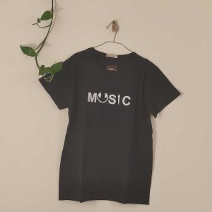تیشرت زنانه پنبه ترک music-مشکی