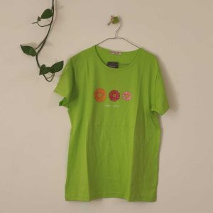 تیشرت زنانه پنبه ترک گل-سبز