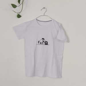 تیشرت زنانه پنبه پاندا 1-سفید