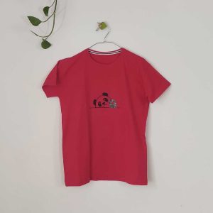 تیشرت زنانه پنبه پاندا 1-قرمز