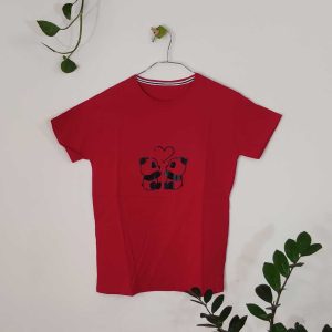 تیشرت زنانه پنبه پاندا 2-قرمز