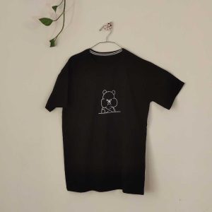 تیشرت زنانه پنبه خرس 2-مشکی