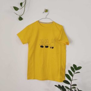 تیشرت زنانه پنبه خرگوش-زرد