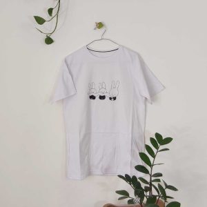 تیشرت زنانه پنبه خرگوش-سفید