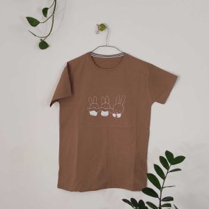 تیشرت زنانه پنبه خرگوش-قهوه ای,نسکافه ای,کرم