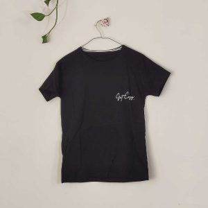 تیشرت زنانه پنبه ضربان سایز بزرگ-مشکی