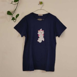 تیشرت زنانه پنبه ترک-سرمه ای