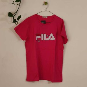 تیشرت زنانه پنبه ترک-صورتی پر رنگ