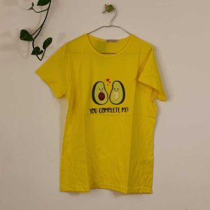 تیشرت زنانه پنبه ترک-زرد