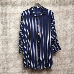 مانتو نخی-راه راه,سرمه ای