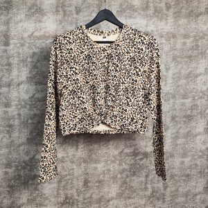 کراپ آستین بلند-طرح دار,پلنگی