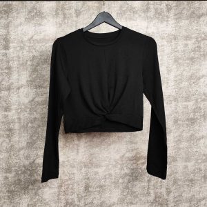 کراپ آستین بلند-مشکی