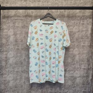 تیشرت زنانه پنبه یقه گرد H&M سایز بزرگ - آبی