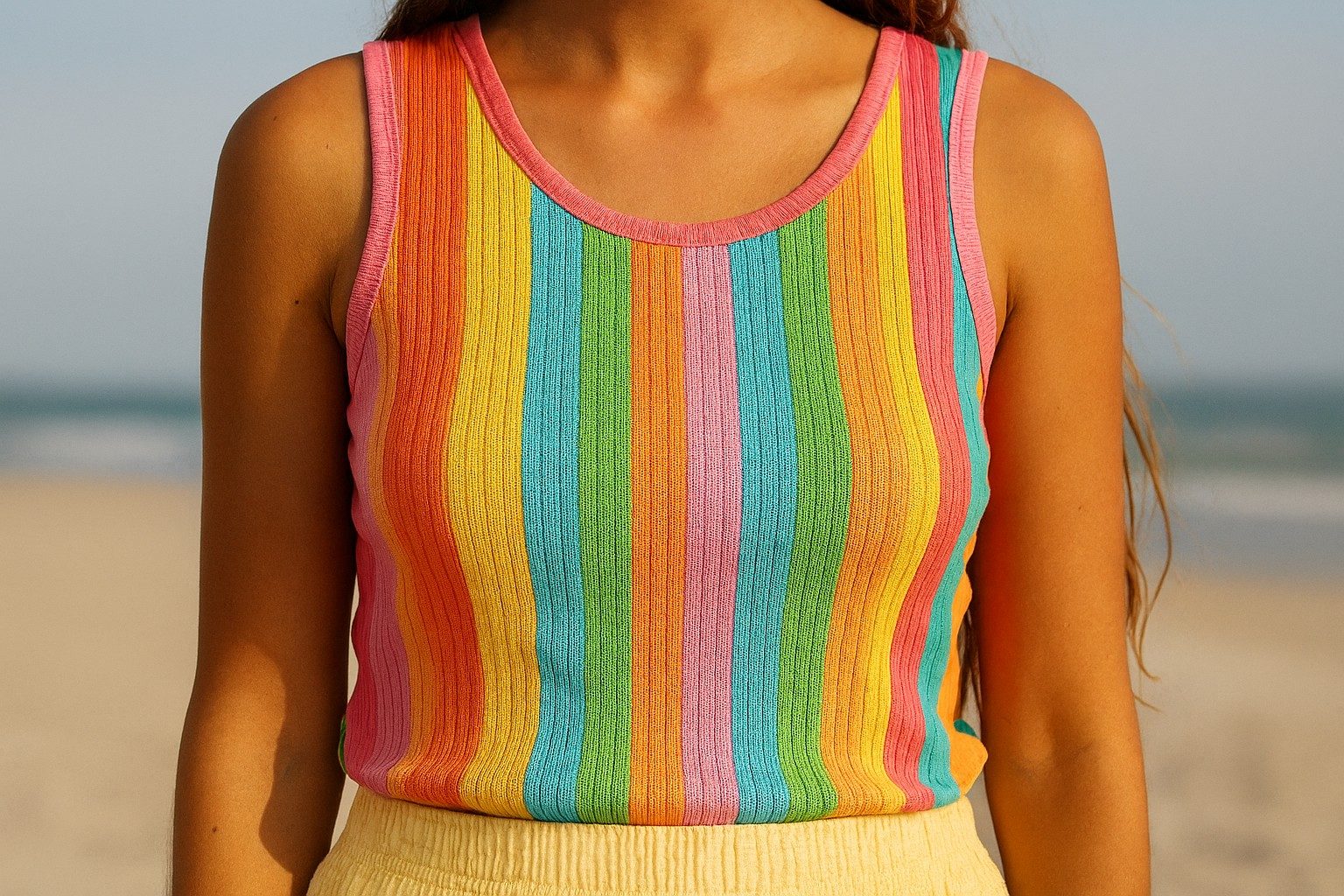 تاپ-رنگی-زنانه-برای-استایل-شاد-و-تابستانی